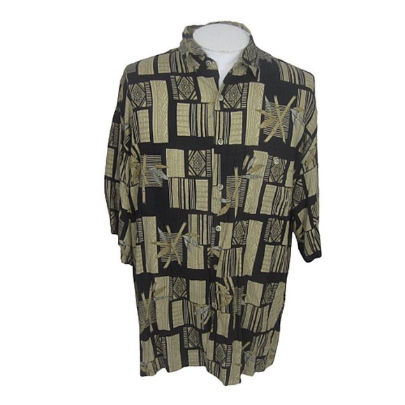 Kaylua Bay Men Hawaiian camp shirt p2p 27 XXL aloha luau tropical VTG 90s rayon - Picture 1 of 10